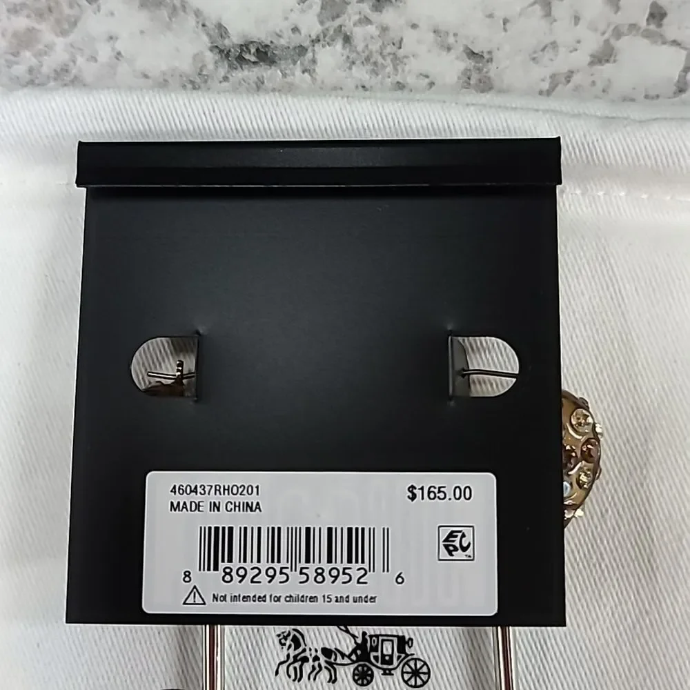 NWT COACH Signature Heart Lollipop Drop Earrings - Picture 4 of 10